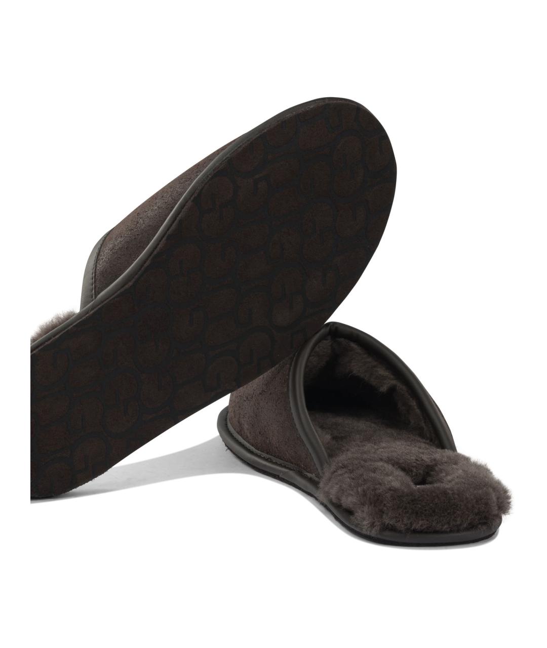 UGG AUSTRALIA Коричневые замшевые шлепанцы, фото 5