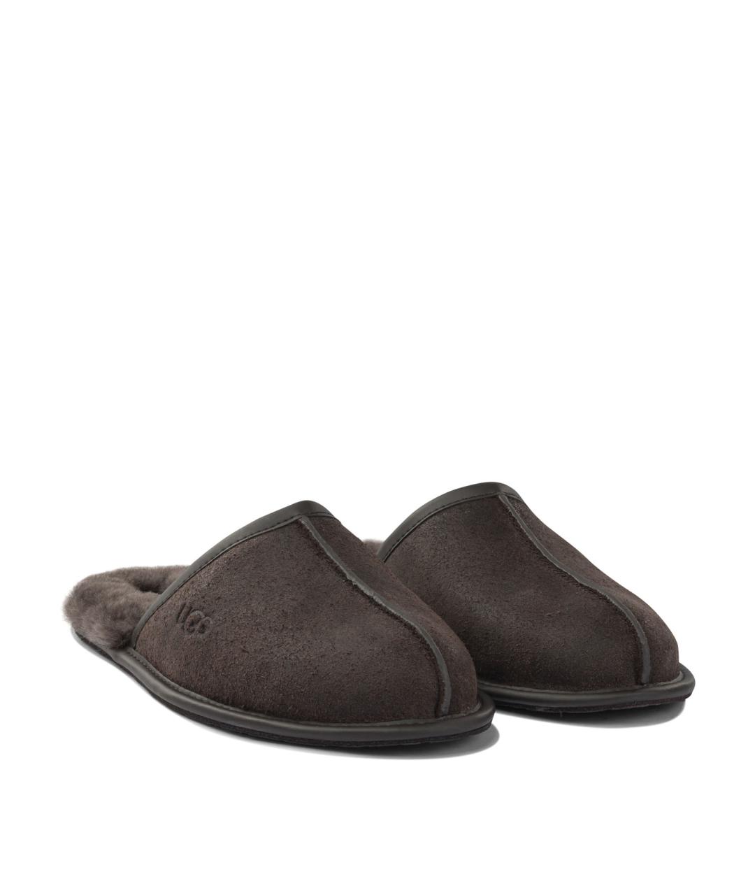UGG AUSTRALIA Коричневые замшевые шлепанцы, фото 2