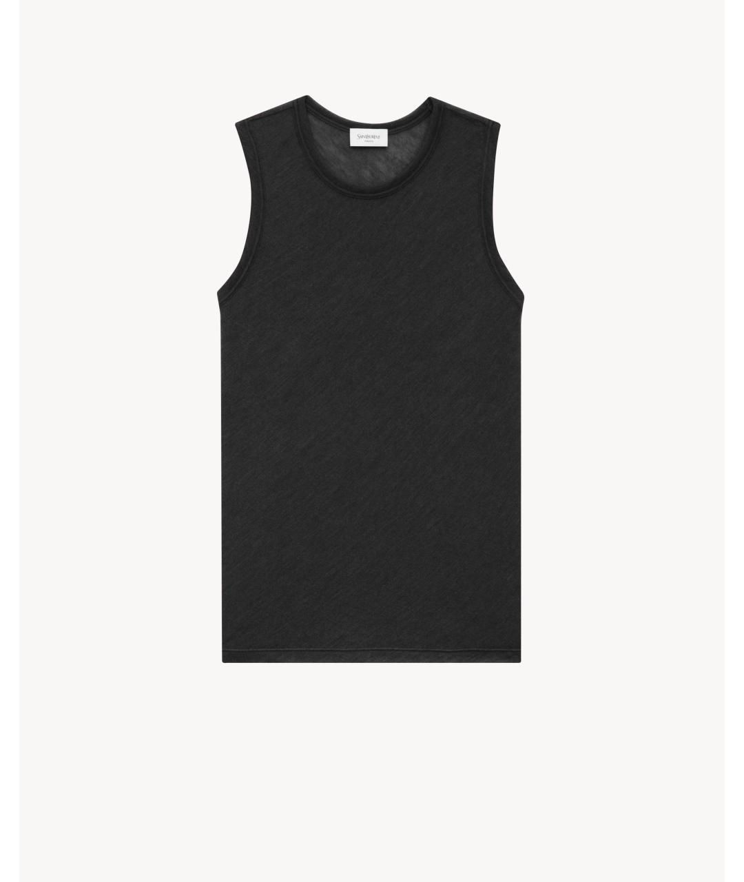 SAINT LAURENT Черная кашемировая майка, фото 1