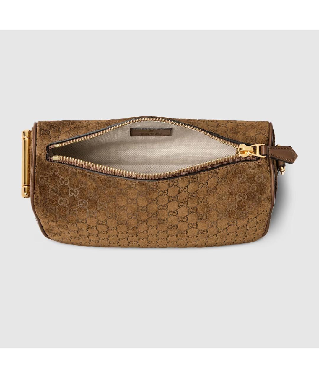 GUCCI Коричневая кожаная сумка через плечо, фото 6