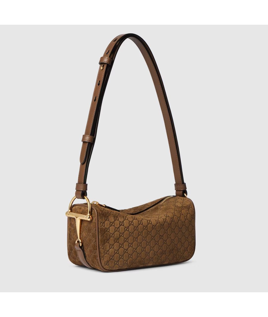 GUCCI Коричневая кожаная сумка через плечо, фото 4