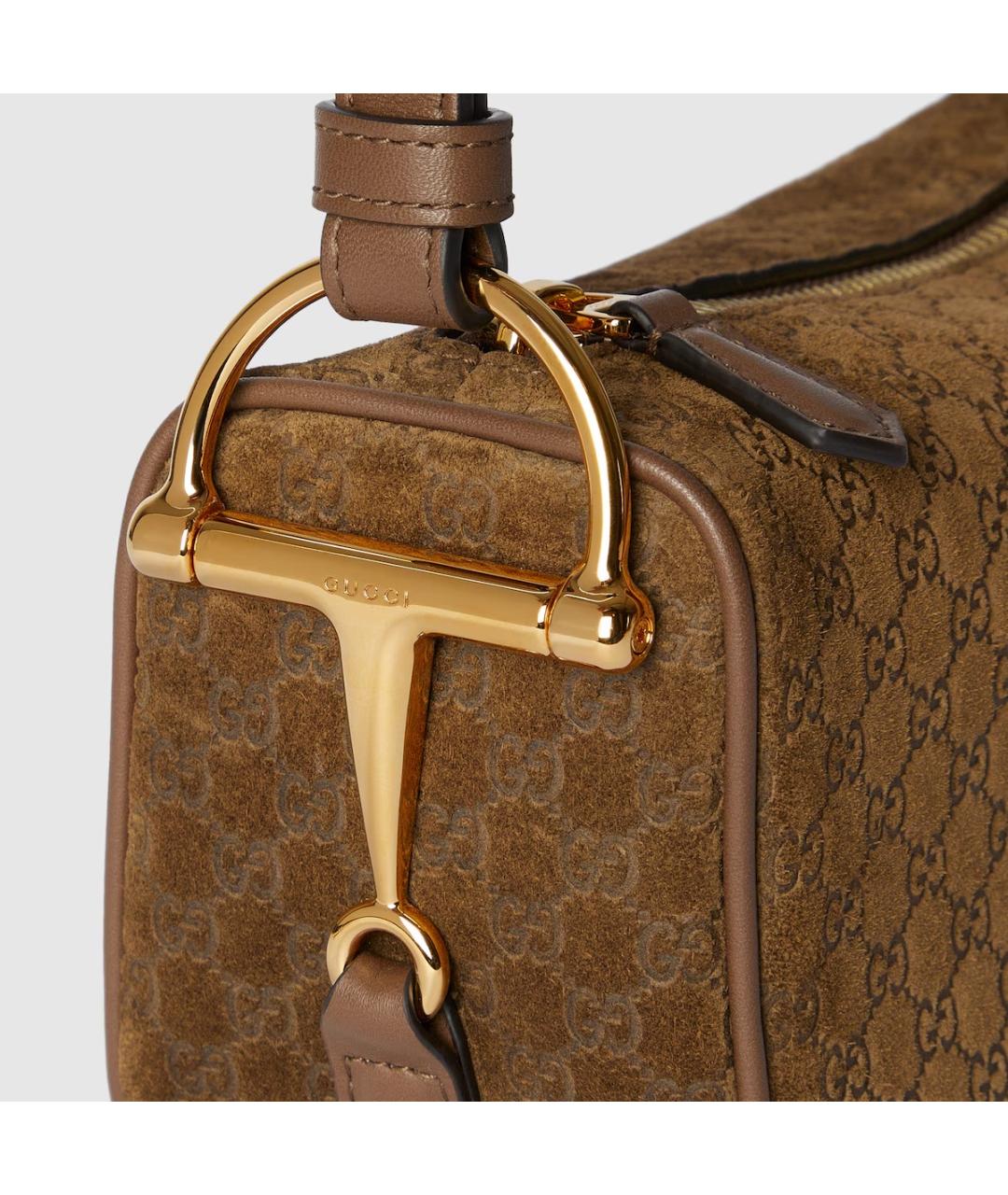 GUCCI Коричневая кожаная сумка через плечо, фото 3
