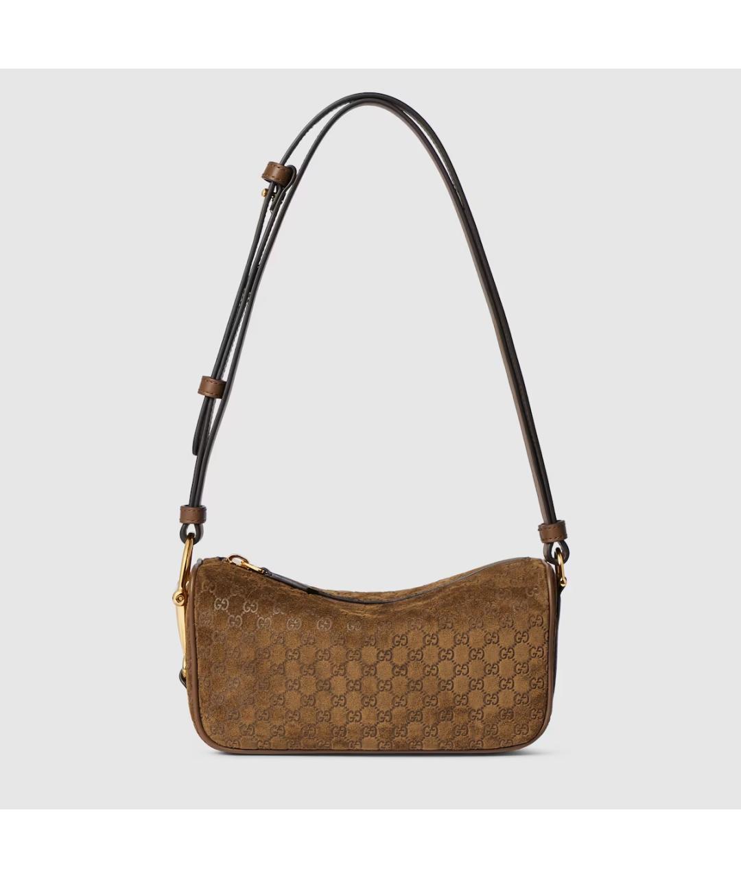 GUCCI Коричневая кожаная сумка через плечо, фото 1