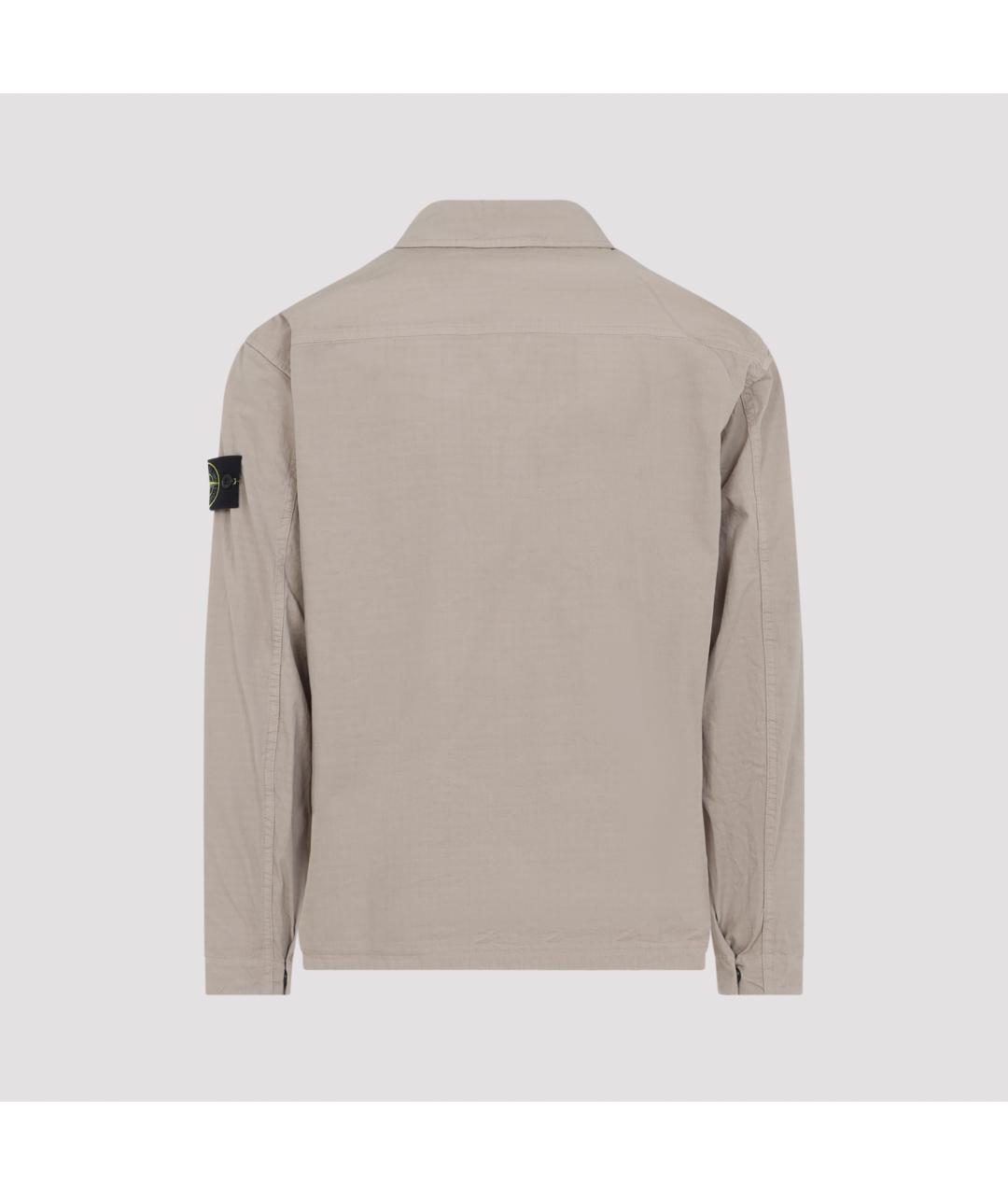 STONE ISLAND Бежевая хлопковая кэжуал рубашка, фото 2