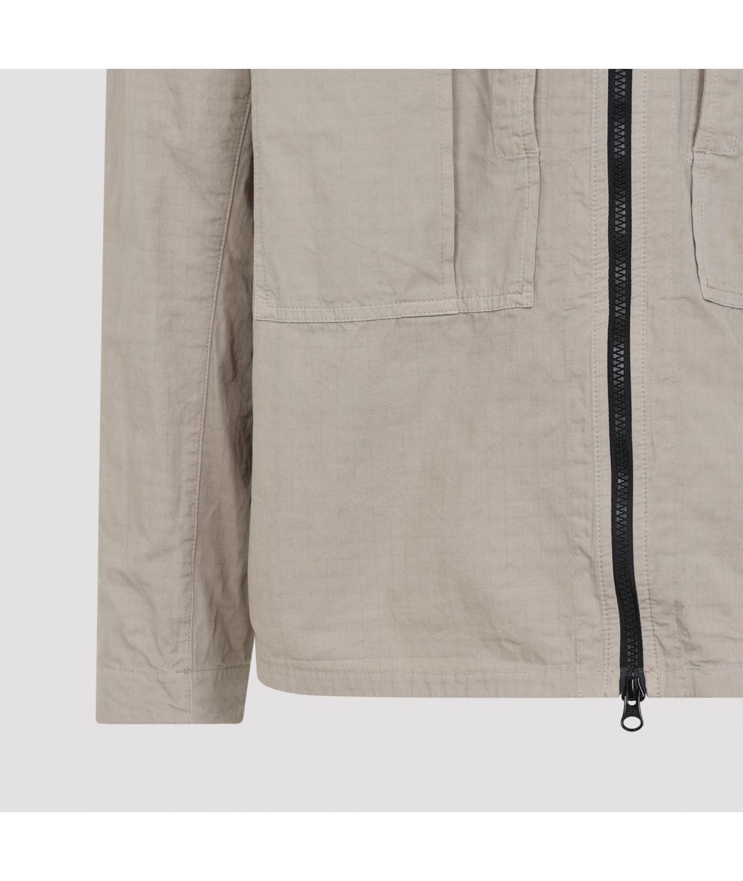 STONE ISLAND Бежевая хлопковая кэжуал рубашка, фото 3