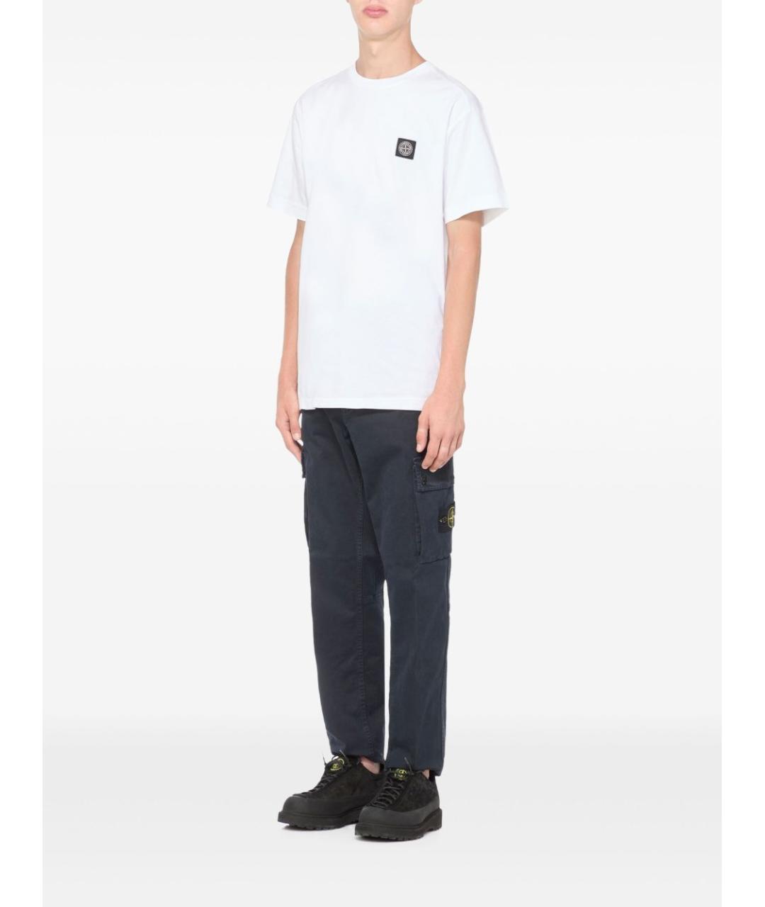 STONE ISLAND Белая хлопковая футболка, фото 3
