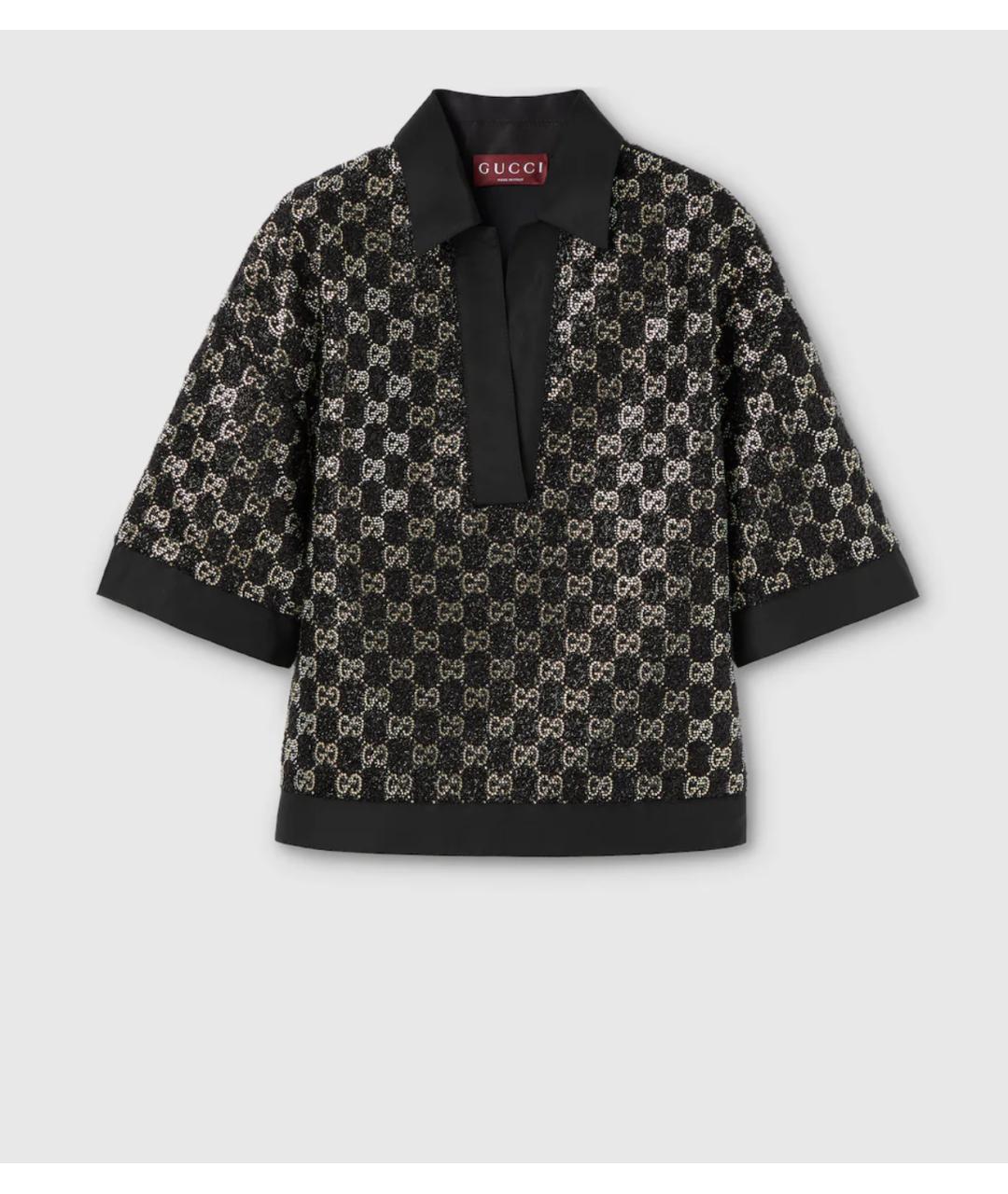 GUCCI Черная вискозная блузы, фото 7