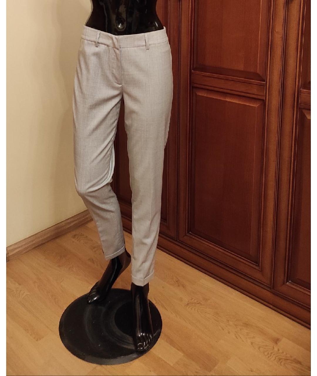 FABIANA FILIPPI Серые шерстяные брюки узкие, фото 5