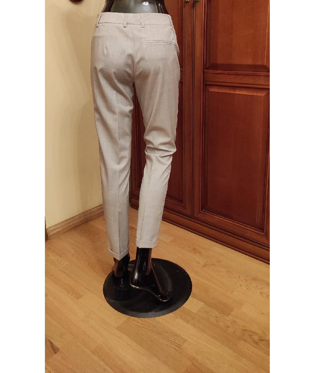 FABIANA FILIPPI Серые шерстяные брюки узкие, фото 8