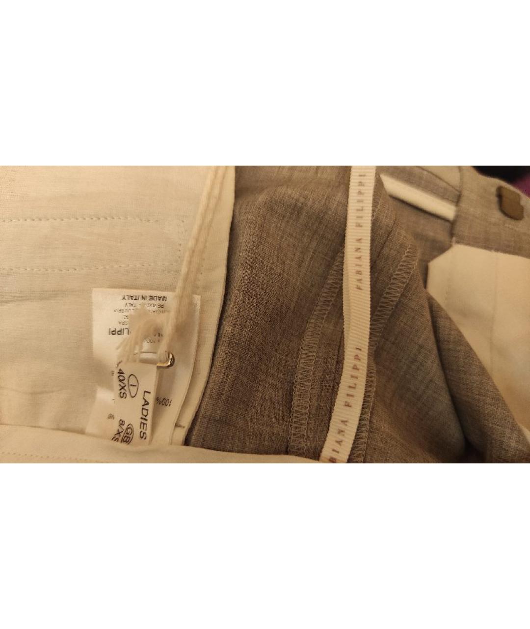 FABIANA FILIPPI Серые шерстяные брюки узкие, фото 4