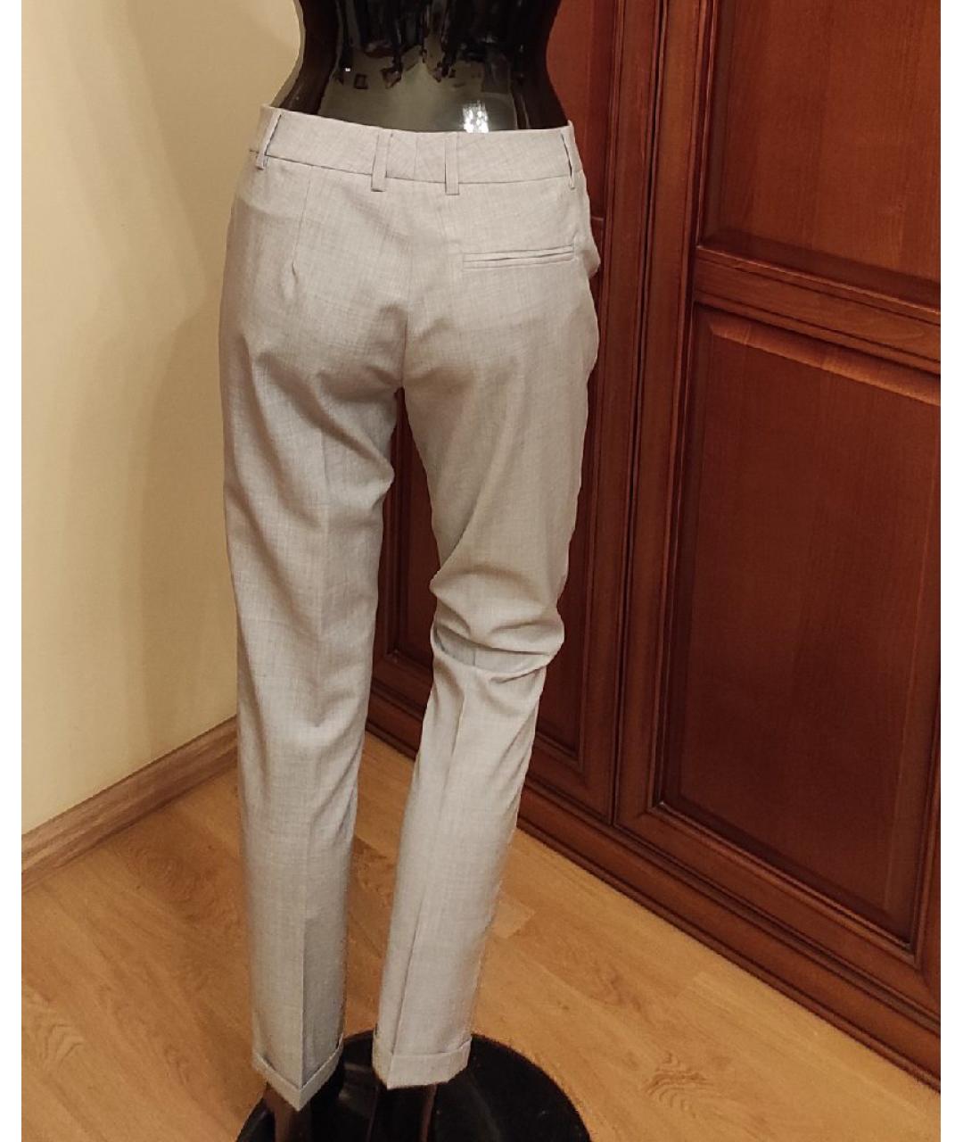 FABIANA FILIPPI Серые шерстяные брюки узкие, фото 6