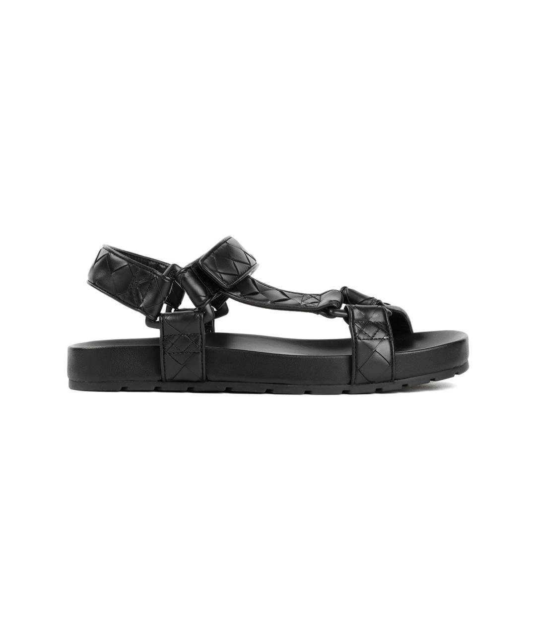 BOTTEGA VENETA Черные кожаные сандалии, фото 5