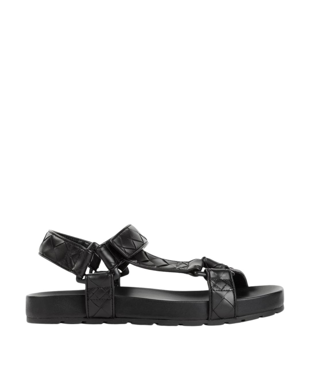 BOTTEGA VENETA Черные кожаные сандалии, фото 1