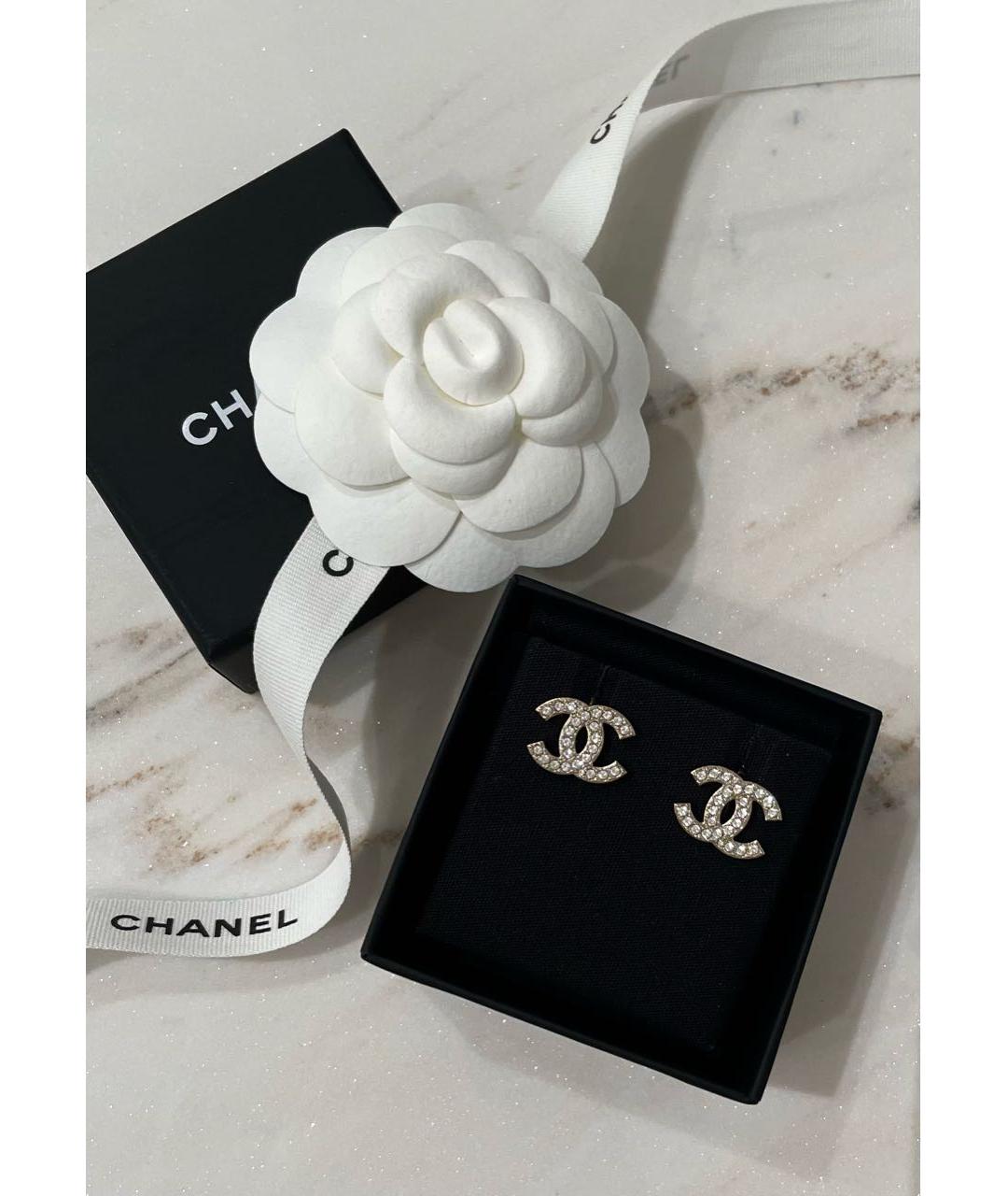 CHANEL Золотые металлические серьги, фото 4