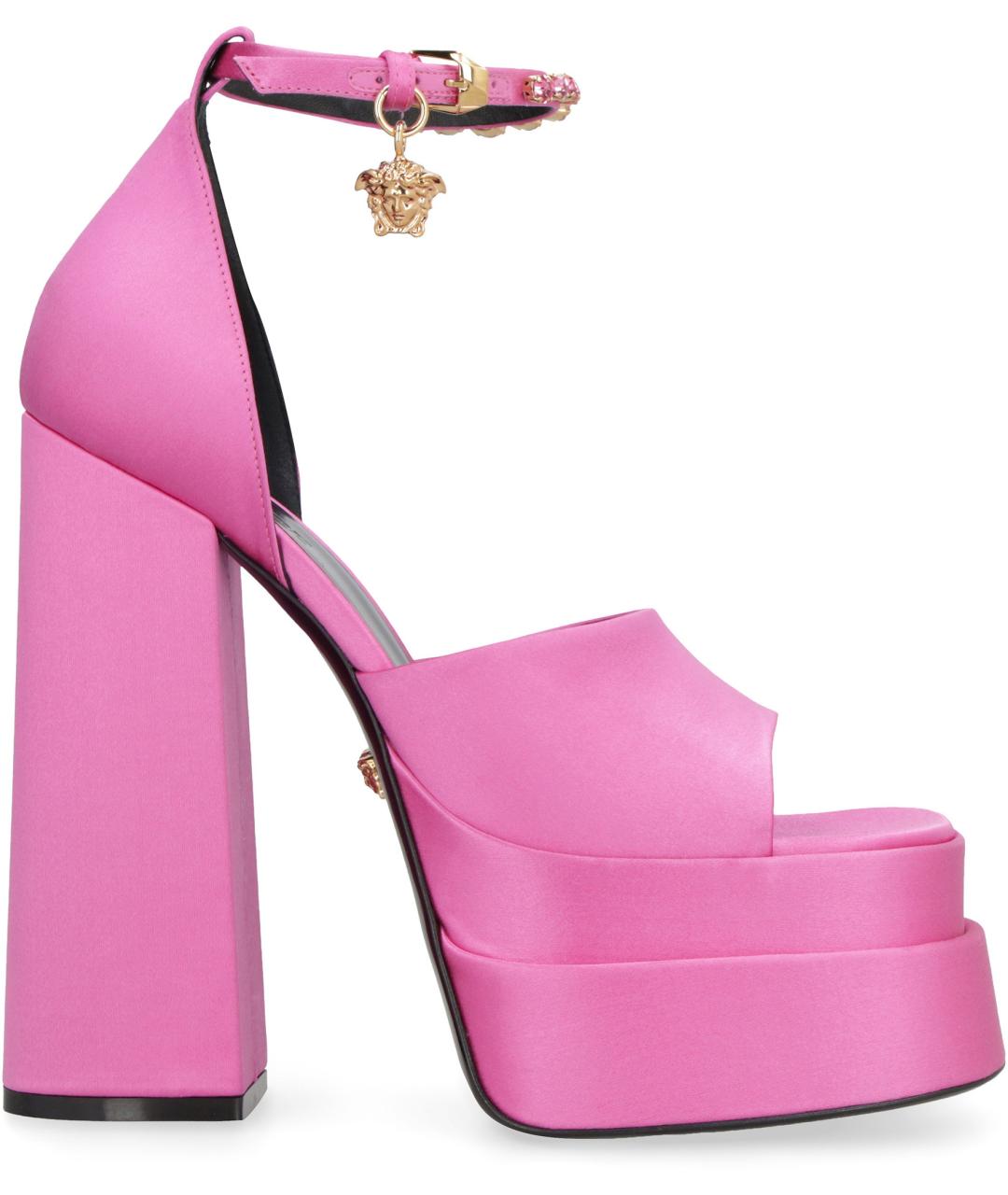 VERSACE Розовые текстильные босоножки, фото 2