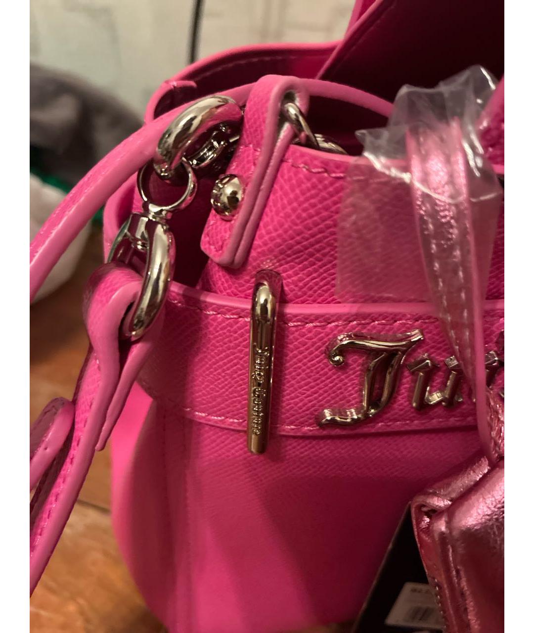 JUICY COUTURE Розовая сумка тоут из искусственной кожи, фото 5