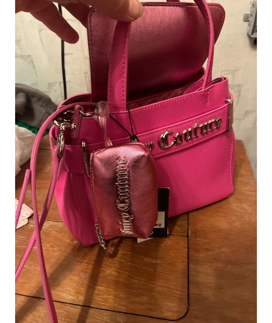JUICY COUTURE Розовая сумка тоут из искусственной кожи, фото 3