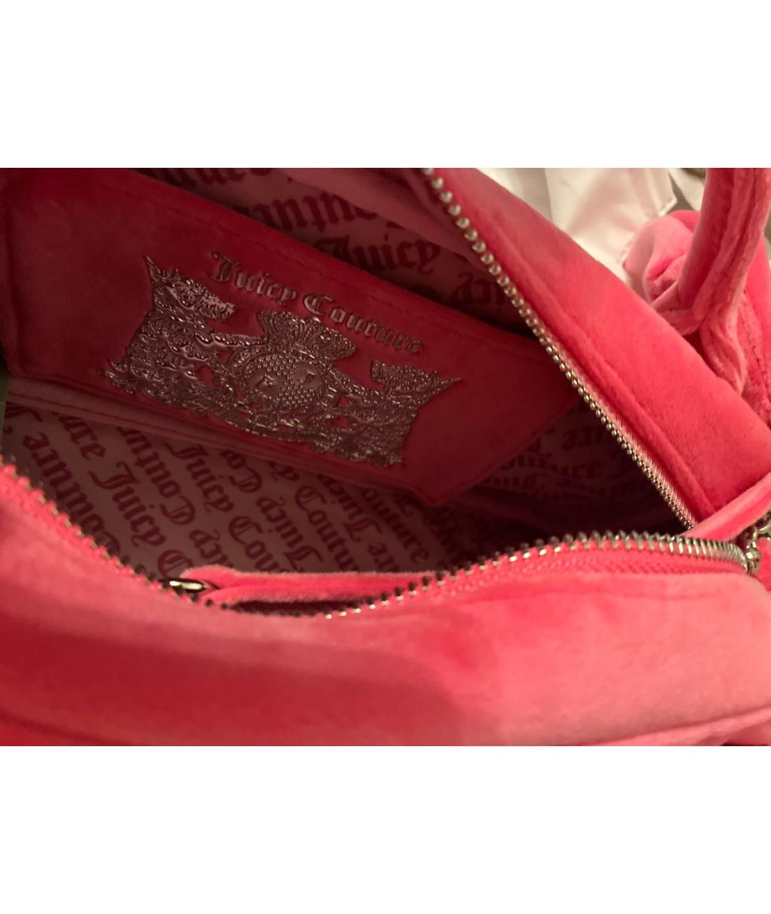 JUICY COUTURE Розовая сумка с короткими ручками из искусственной кожи, фото 3