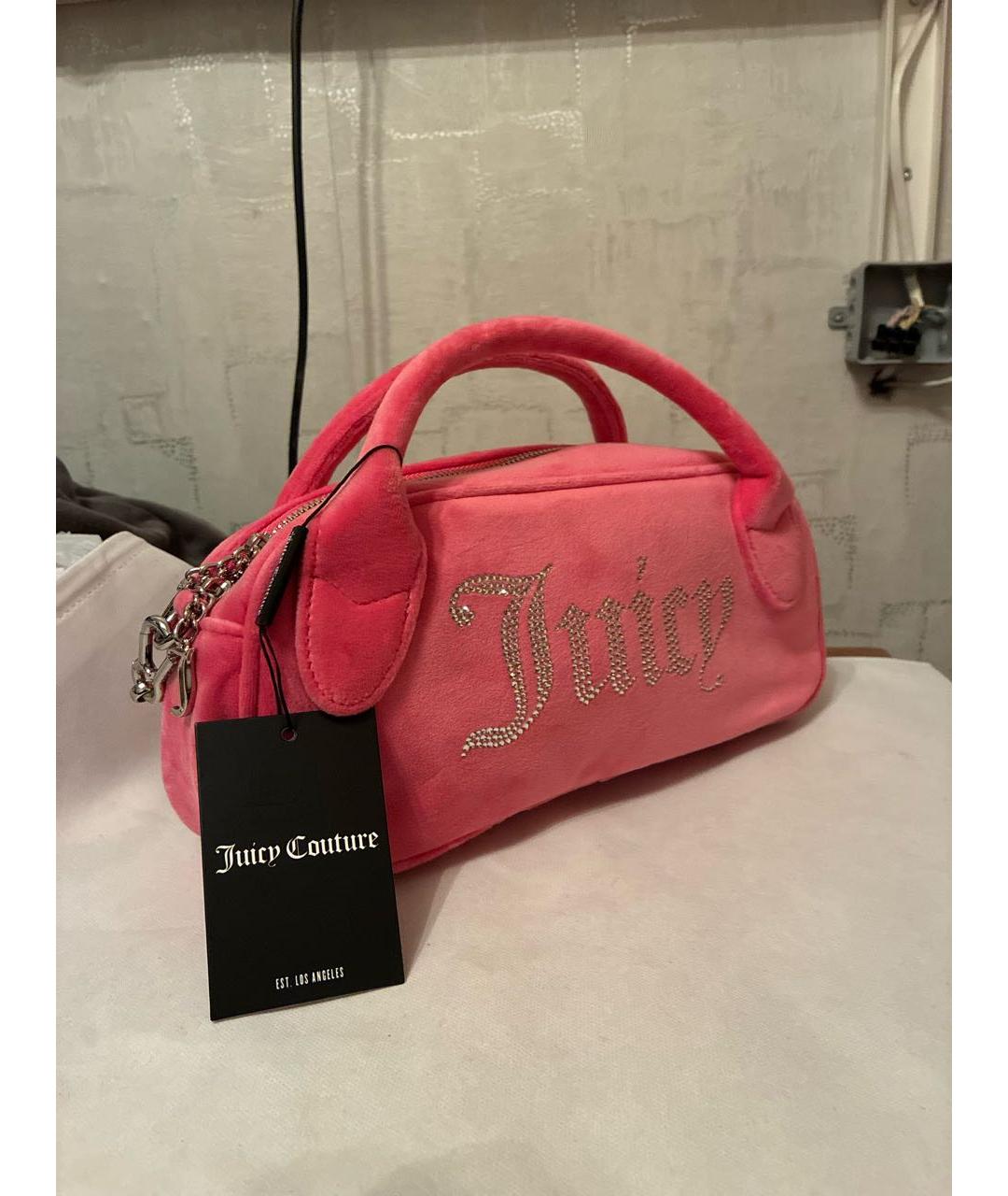 JUICY COUTURE Розовая сумка с короткими ручками из искусственной кожи, фото 2
