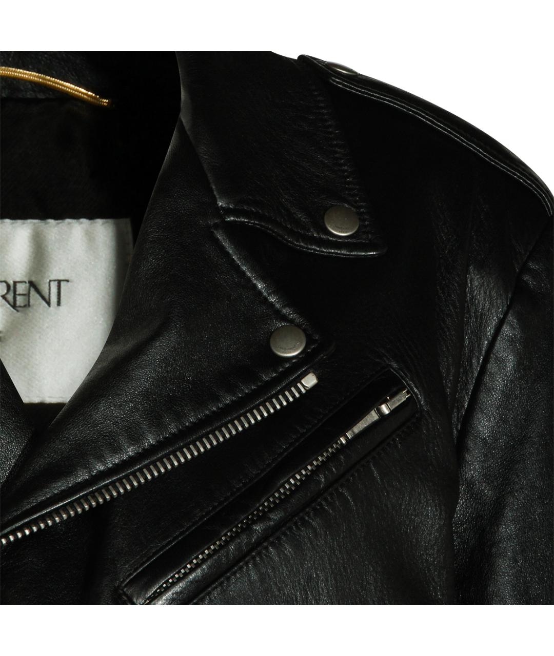 SAINT LAURENT Черная кожаная куртка, фото 3