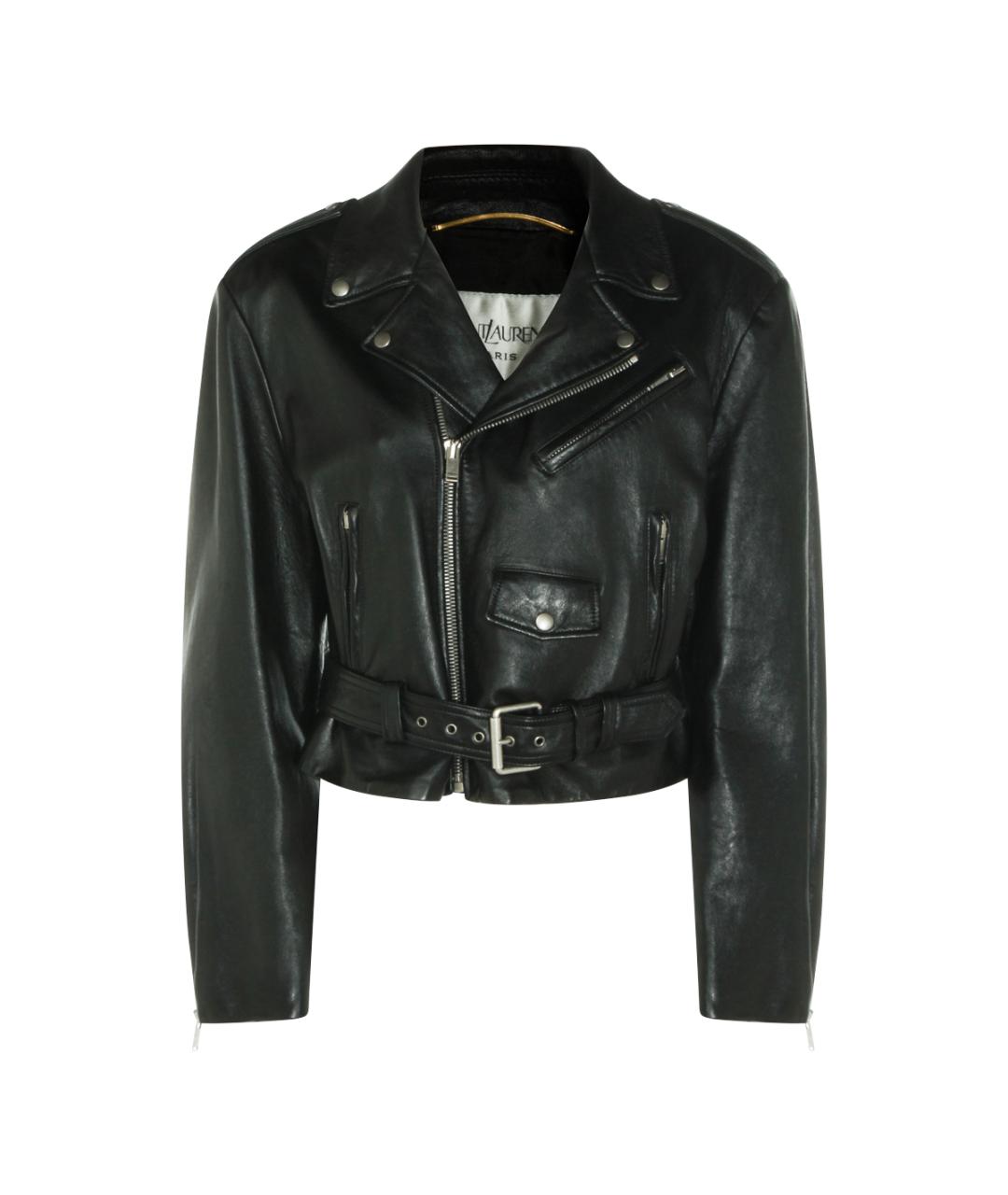 SAINT LAURENT Черная кожаная куртка, фото 1