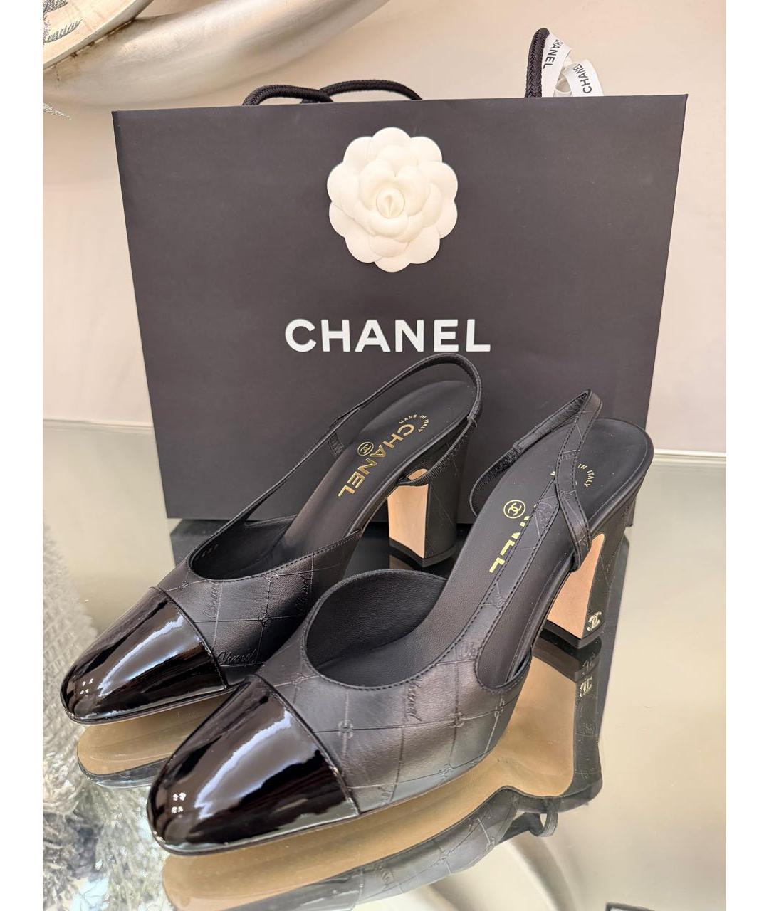 CHANEL Черные кожаные туфли, фото 6