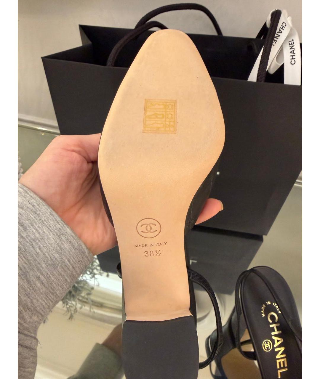 CHANEL Черные кожаные туфли, фото 4
