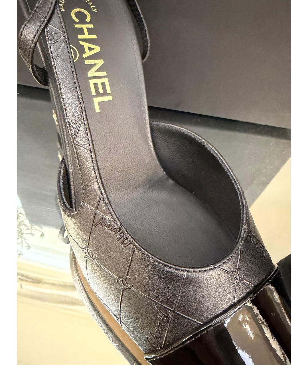 CHANEL Черные кожаные туфли, фото 5