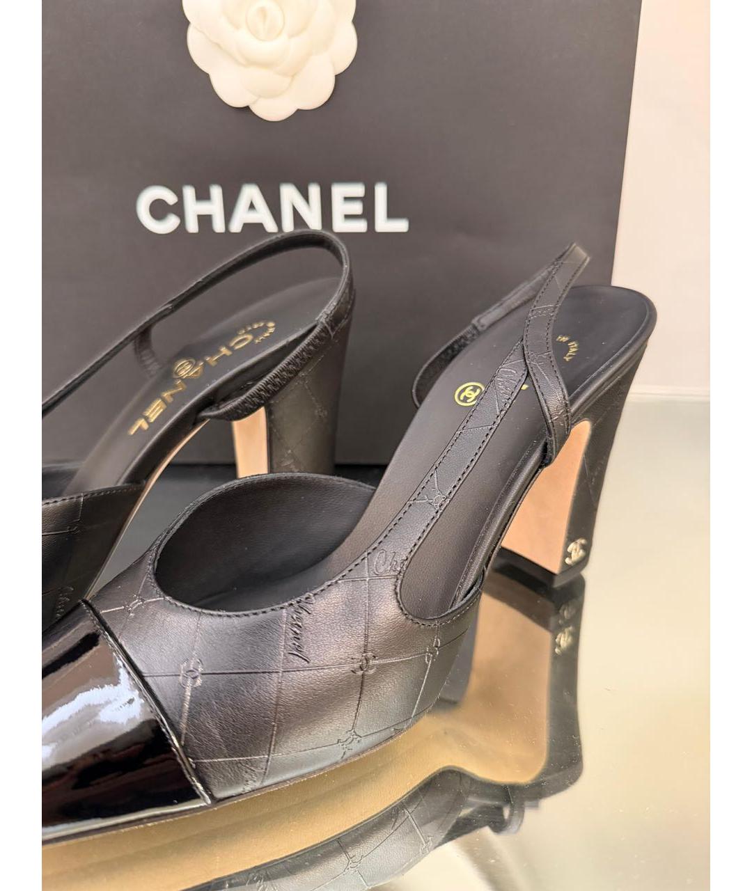 CHANEL Черные кожаные туфли, фото 2