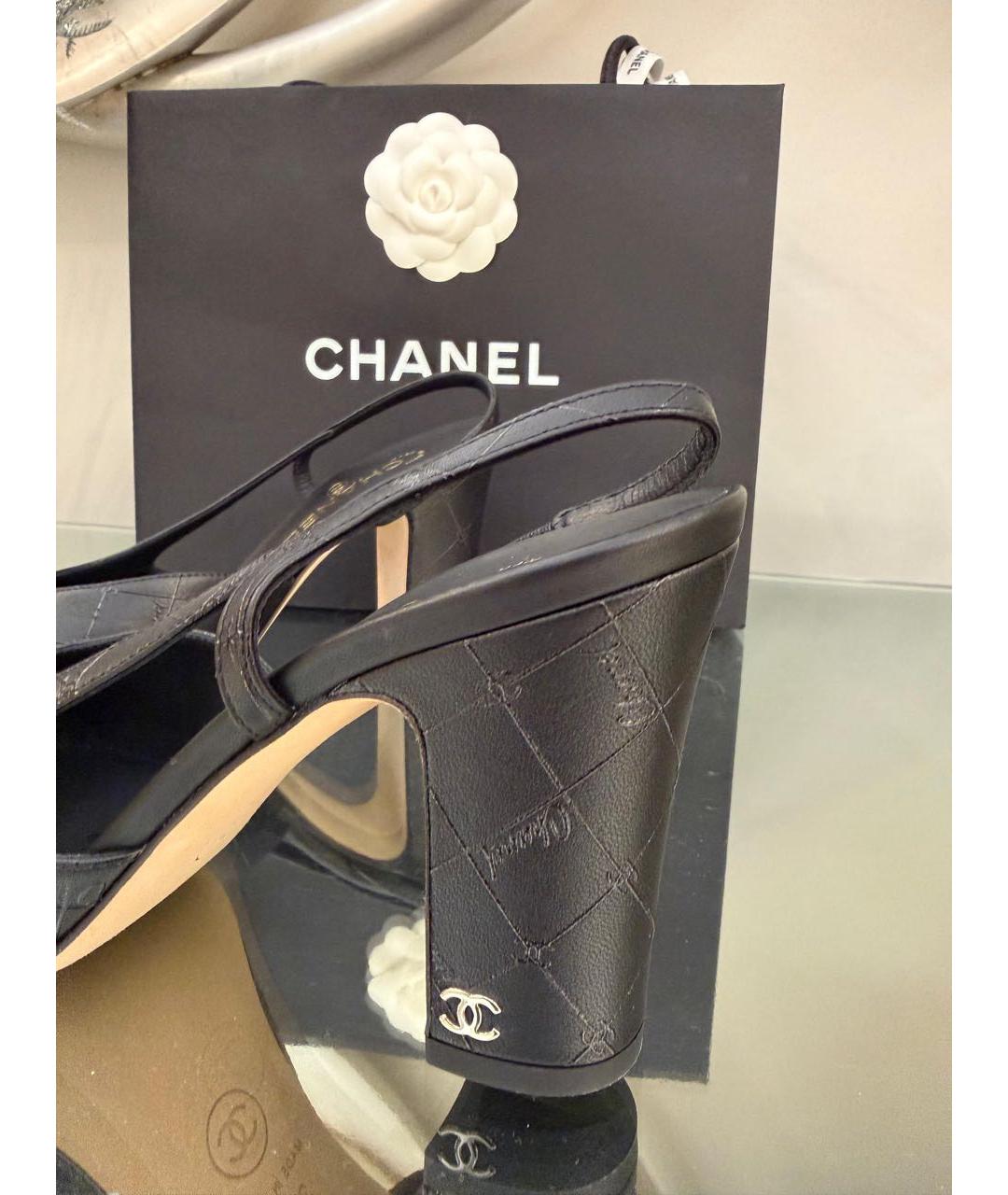 CHANEL Черные кожаные туфли, фото 3