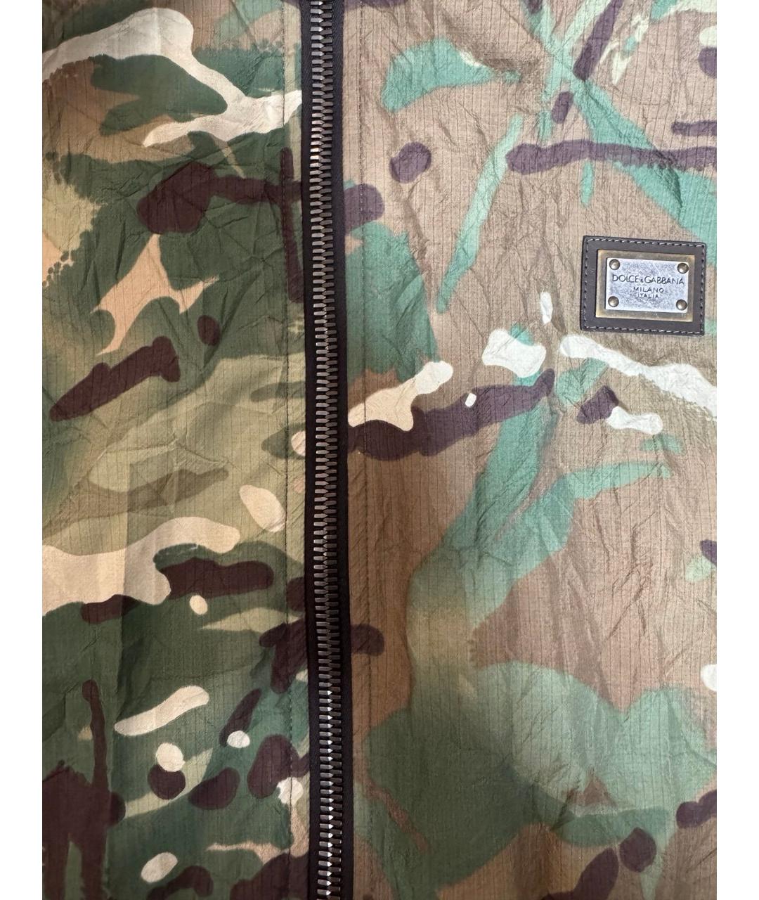 DOLCE&GABBANA Хаки полиамидовая куртка, фото 4