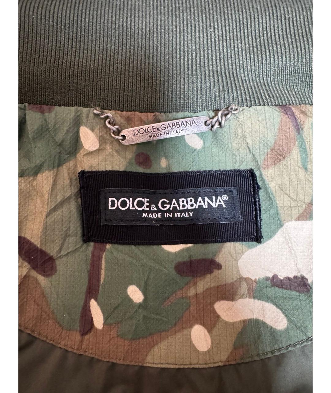 DOLCE&GABBANA Хаки полиамидовая куртка, фото 3