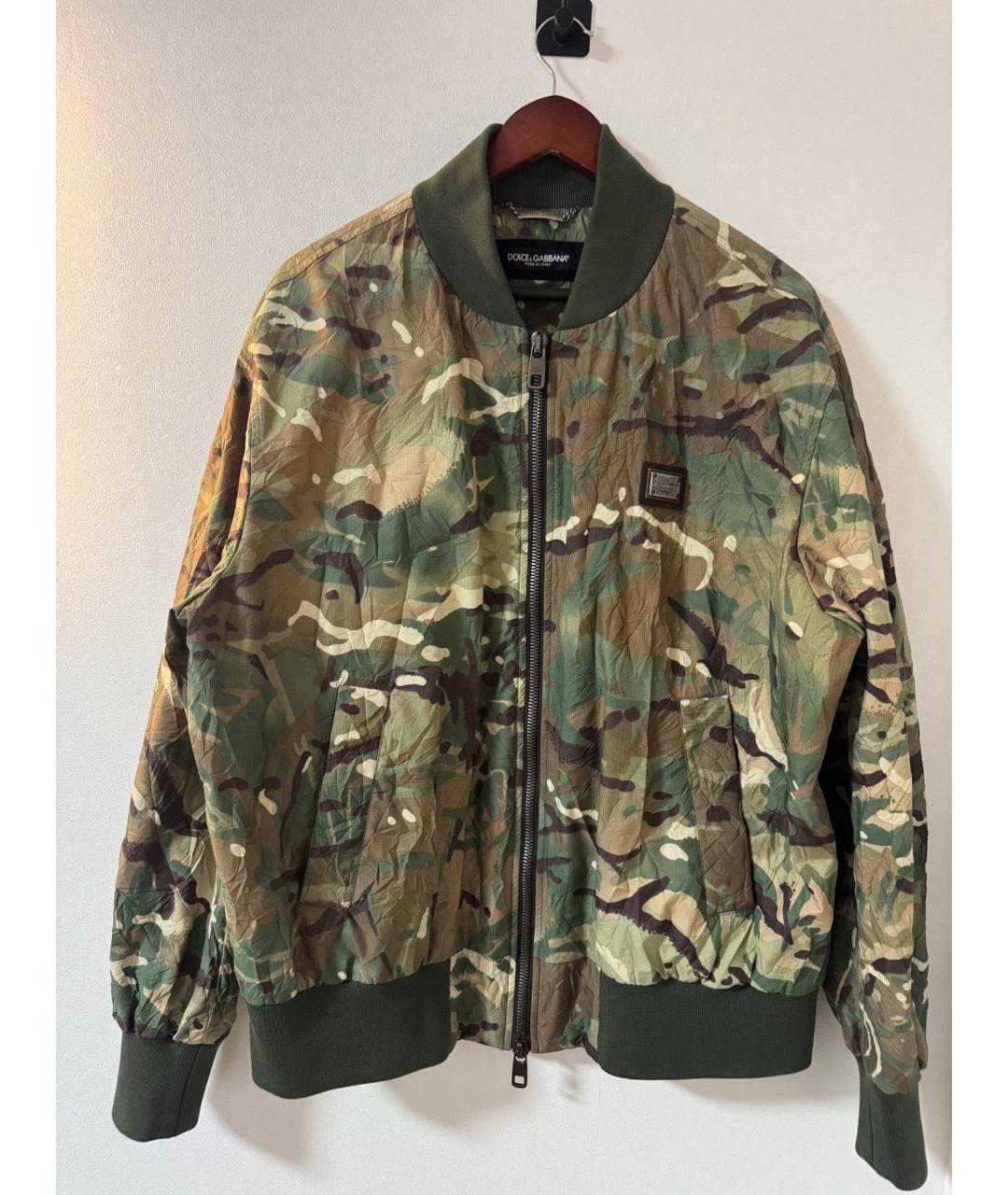 DOLCE&GABBANA Хаки полиамидовая куртка, фото 5