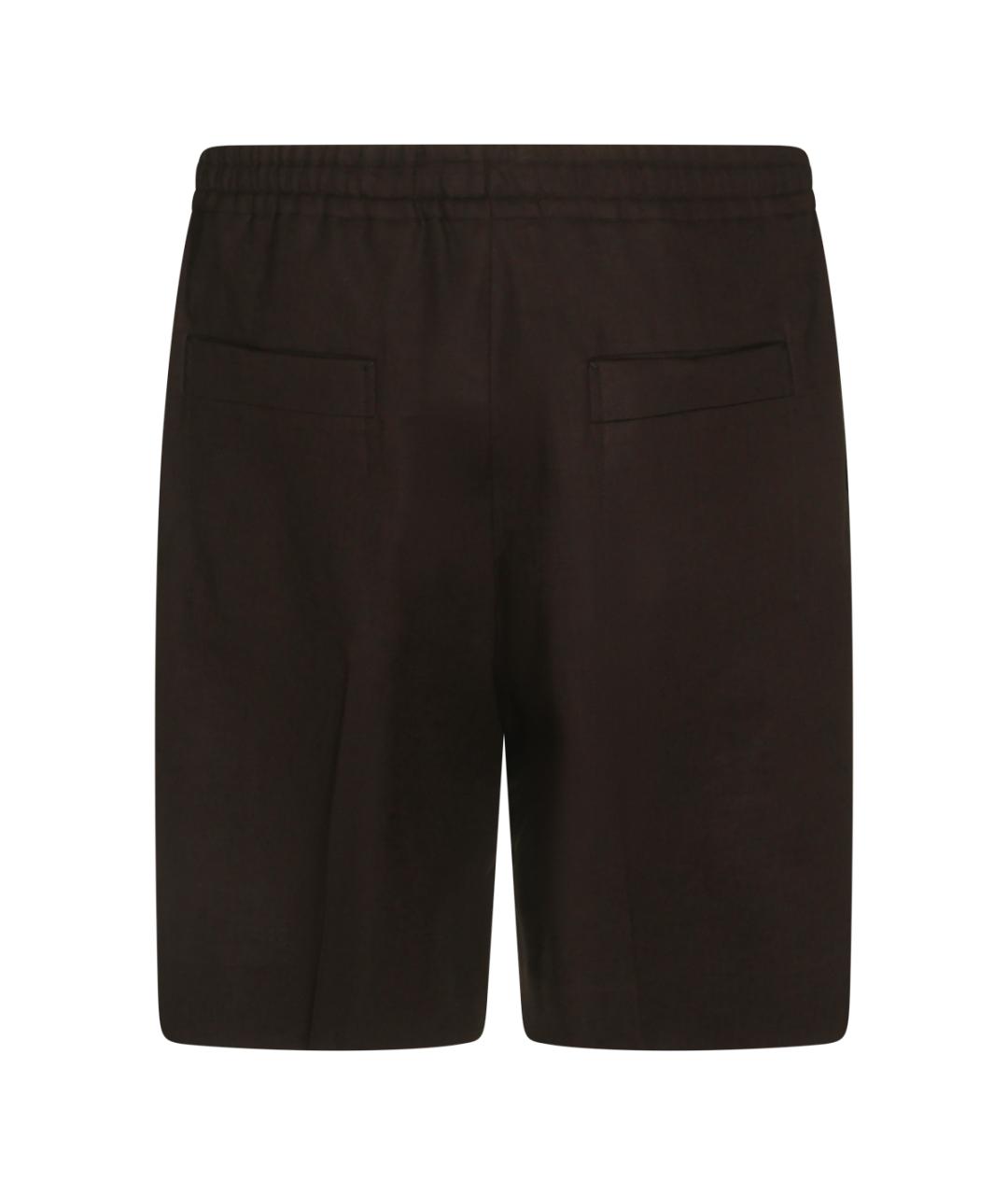 ZEGNA Коричневые льняные шорты, фото 2
