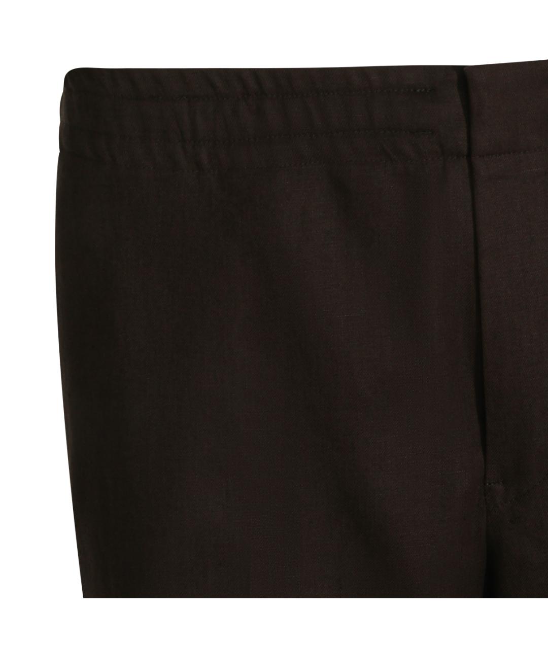 ZEGNA Коричневые льняные шорты, фото 3