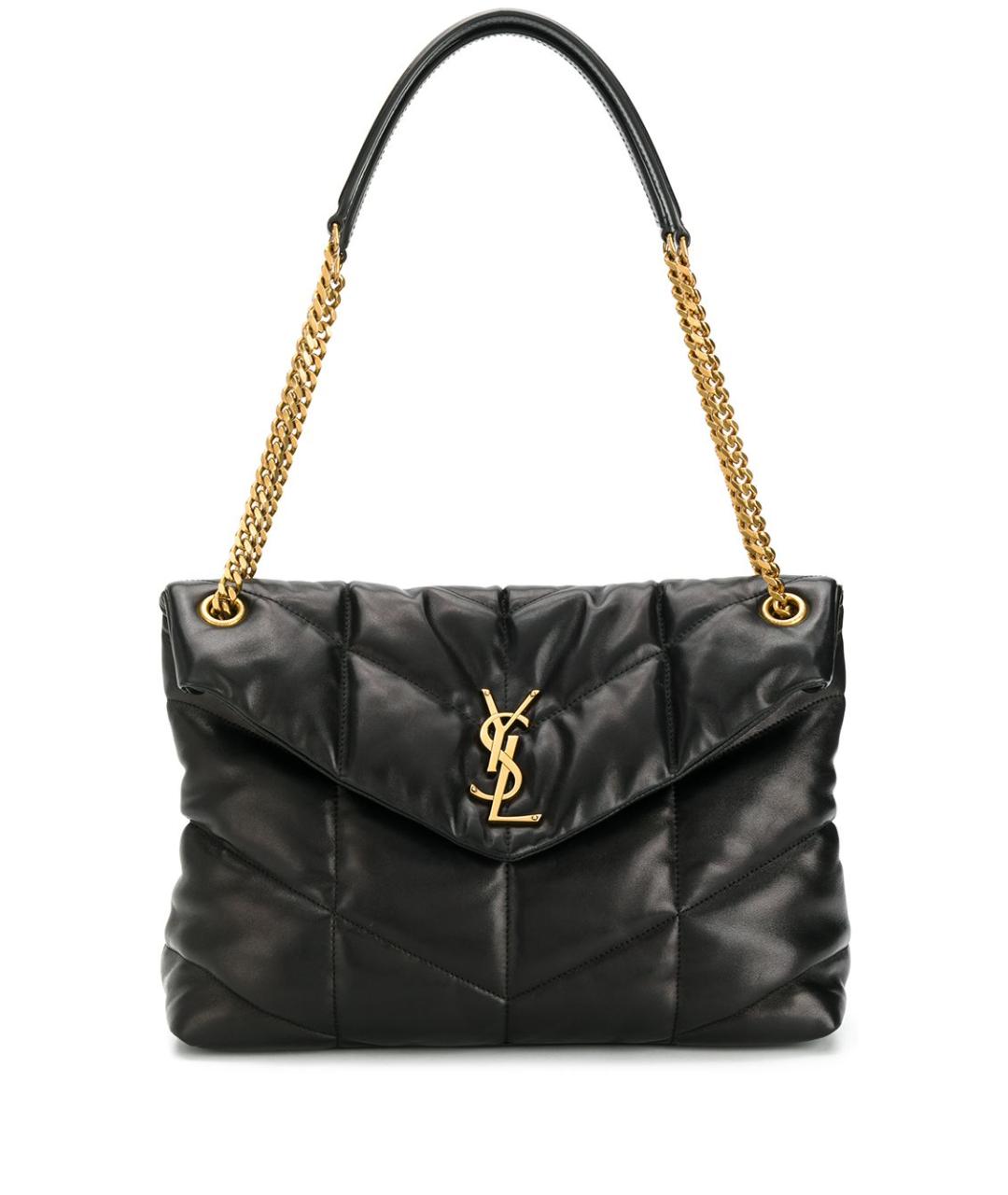 SAINT LAURENT Черная кожаная сумка через плечо, фото 1