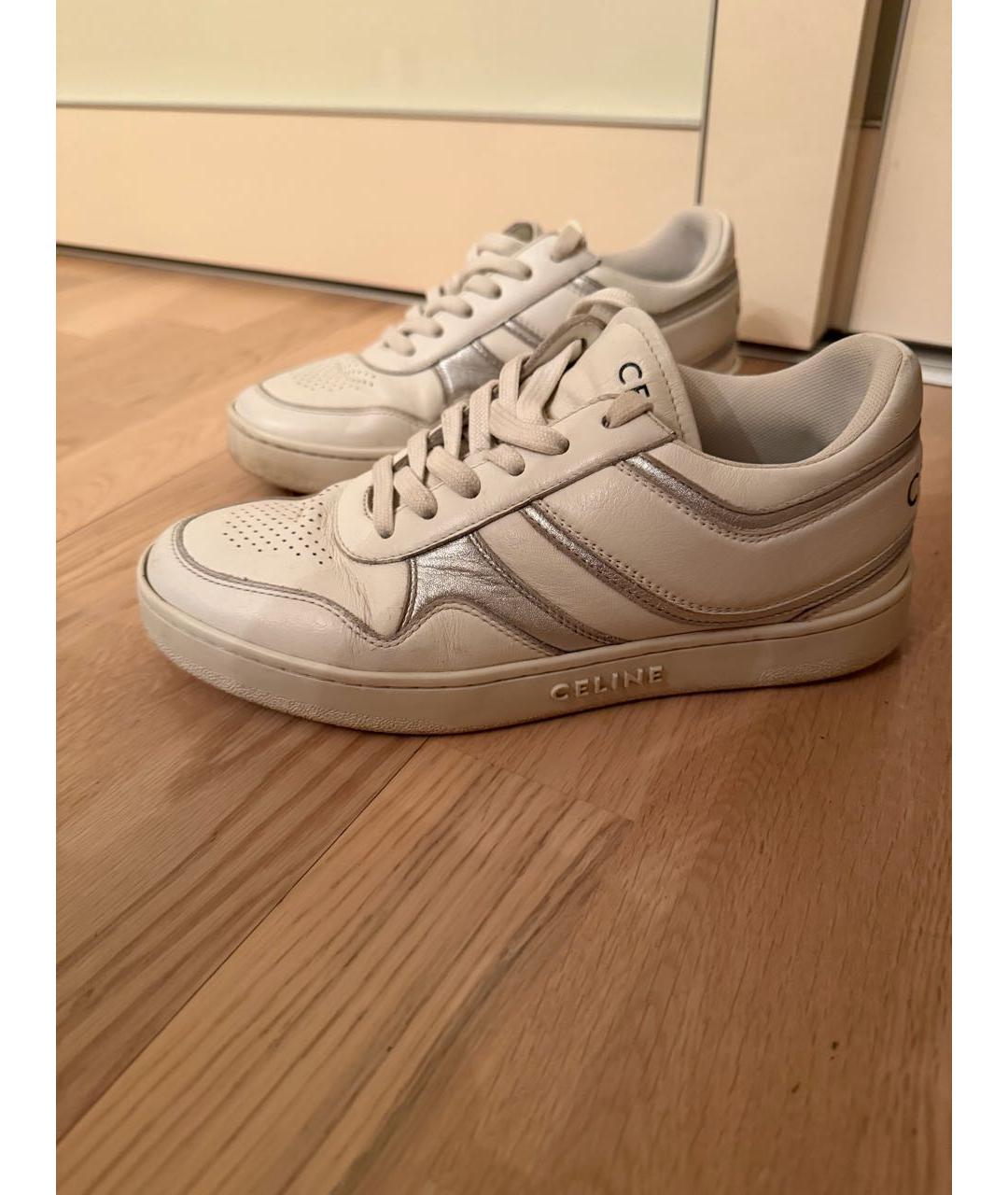 CELINE Белые кожаные кеды, фото 8