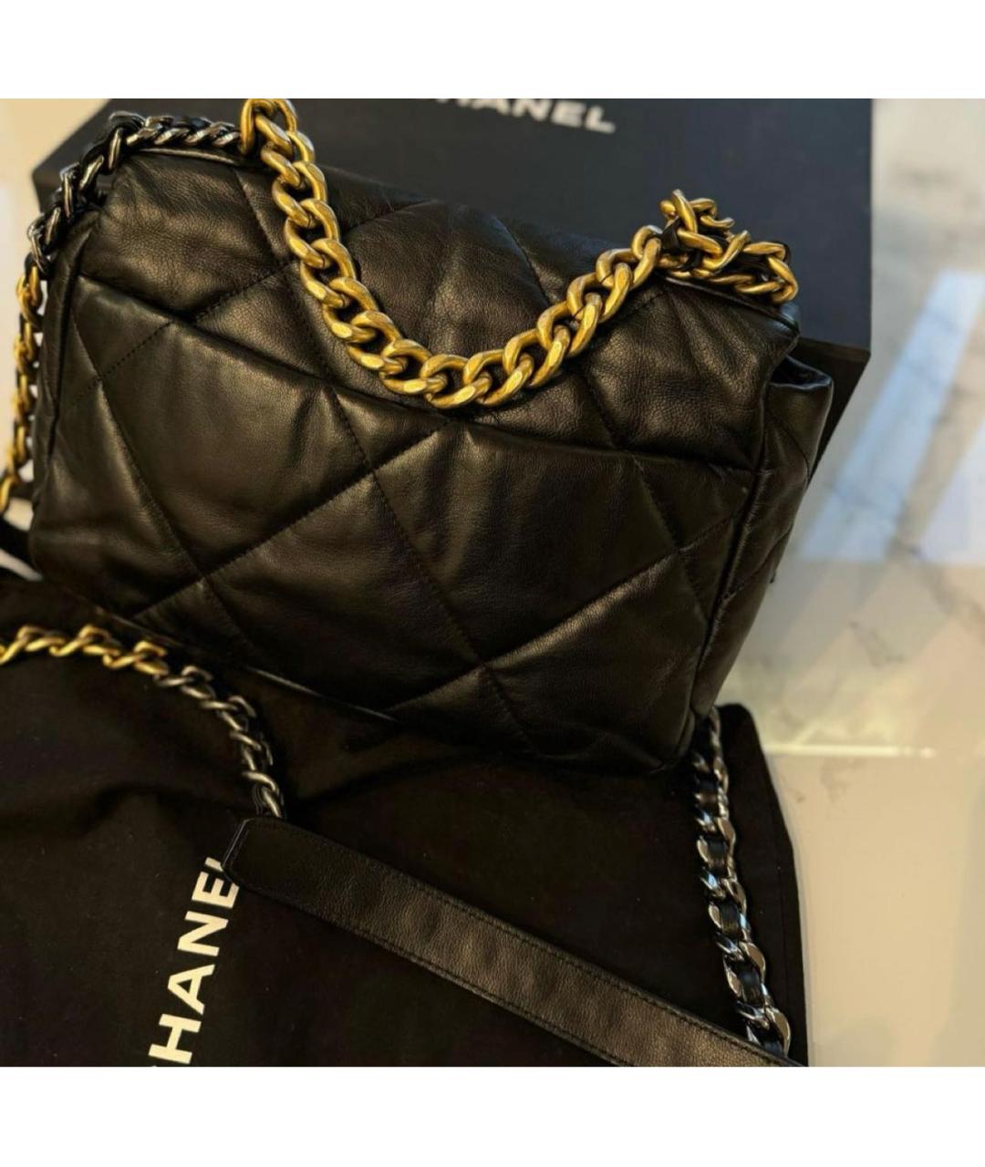 CHANEL Черная кожаная сумка через плечо, фото 6