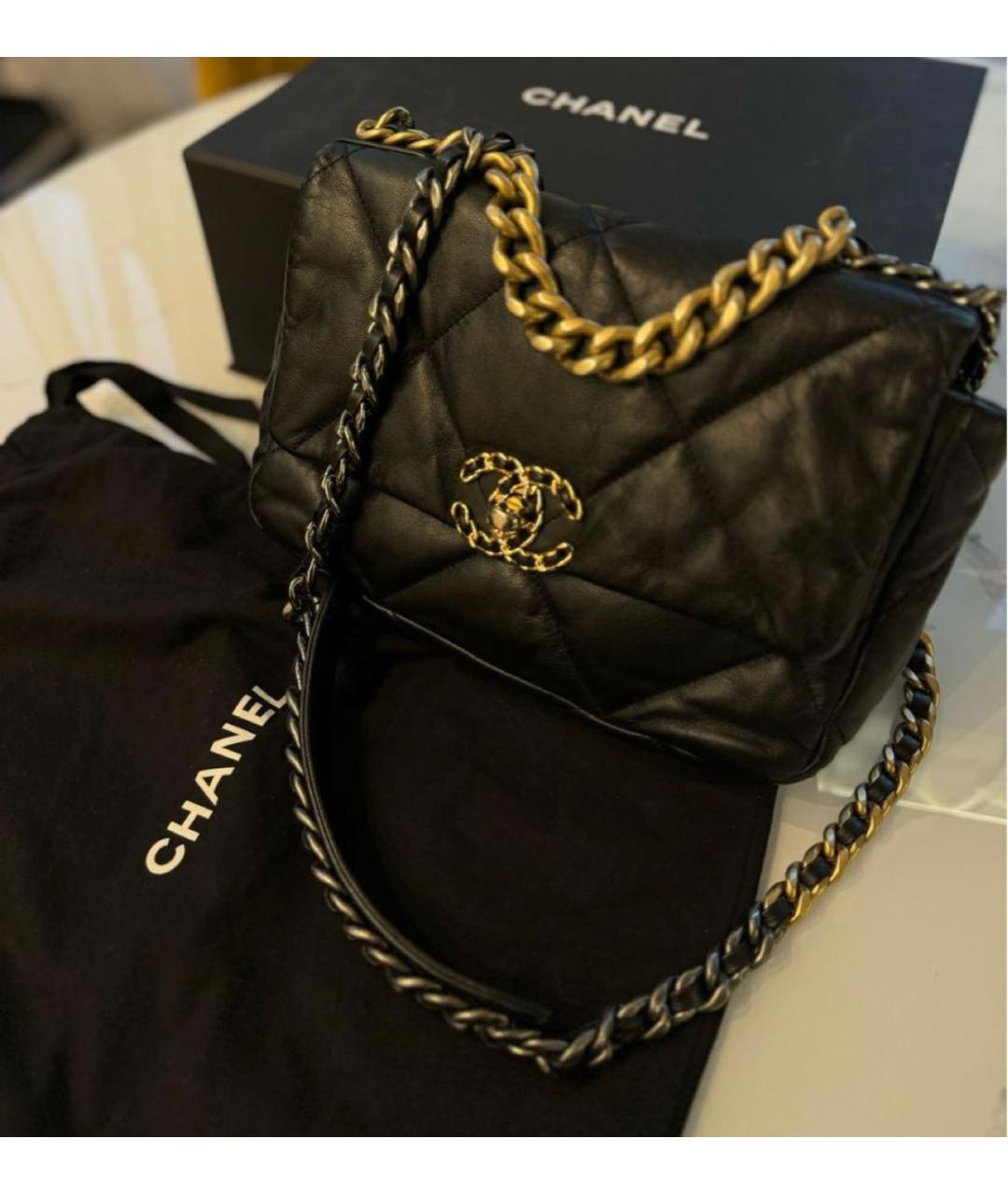 CHANEL Черная кожаная сумка через плечо, фото 7