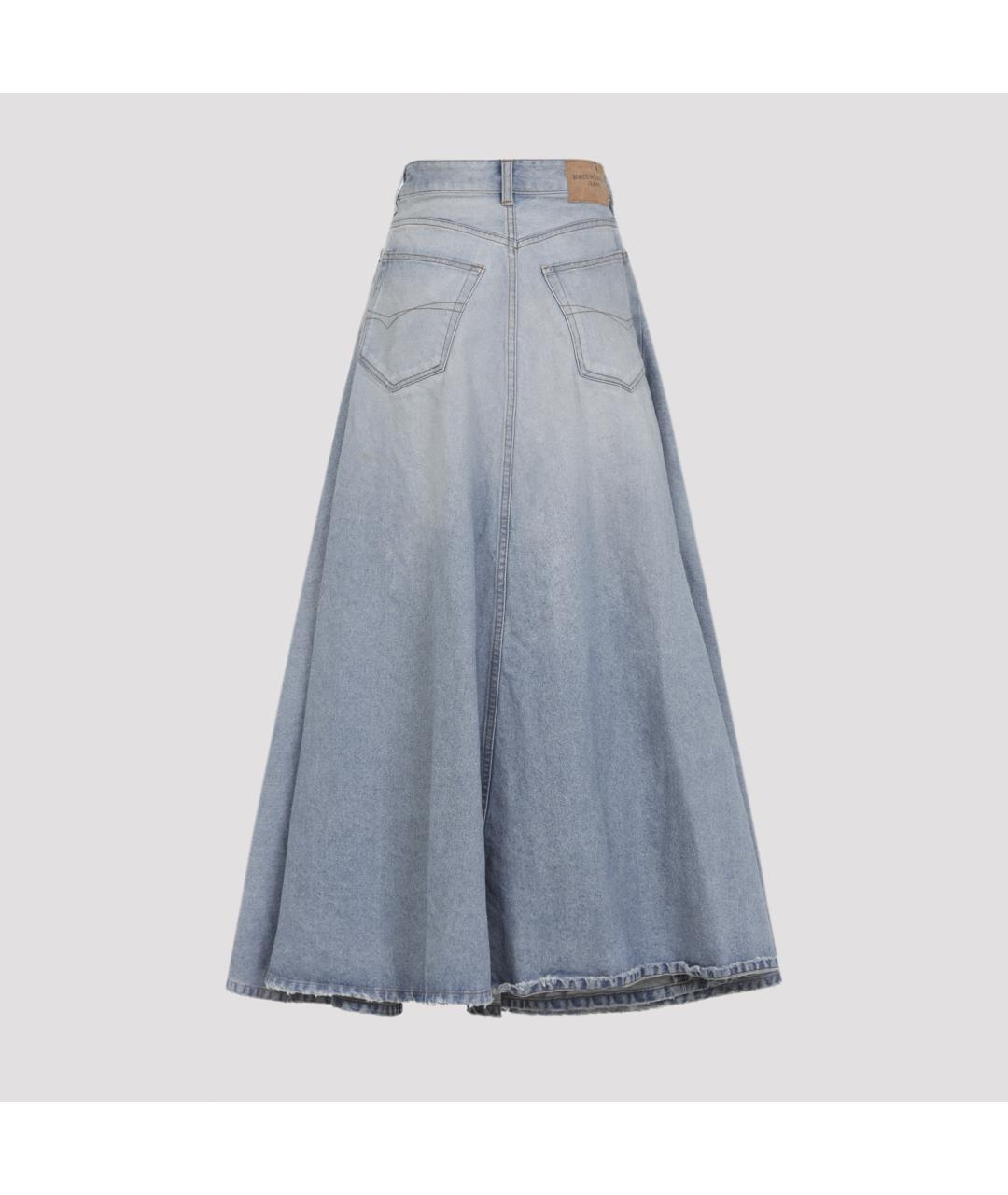 BALENCIAGA Голубая хлопковая юбка макси, фото 3