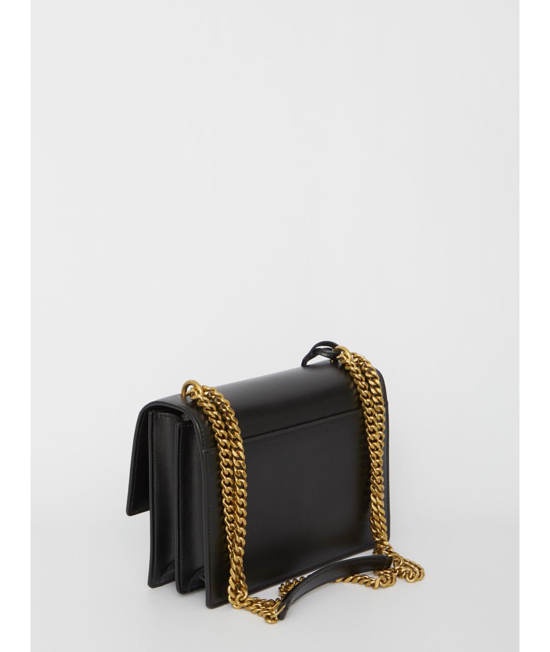 SAINT LAURENT Черная кожаная сумка через плечо, фото 2