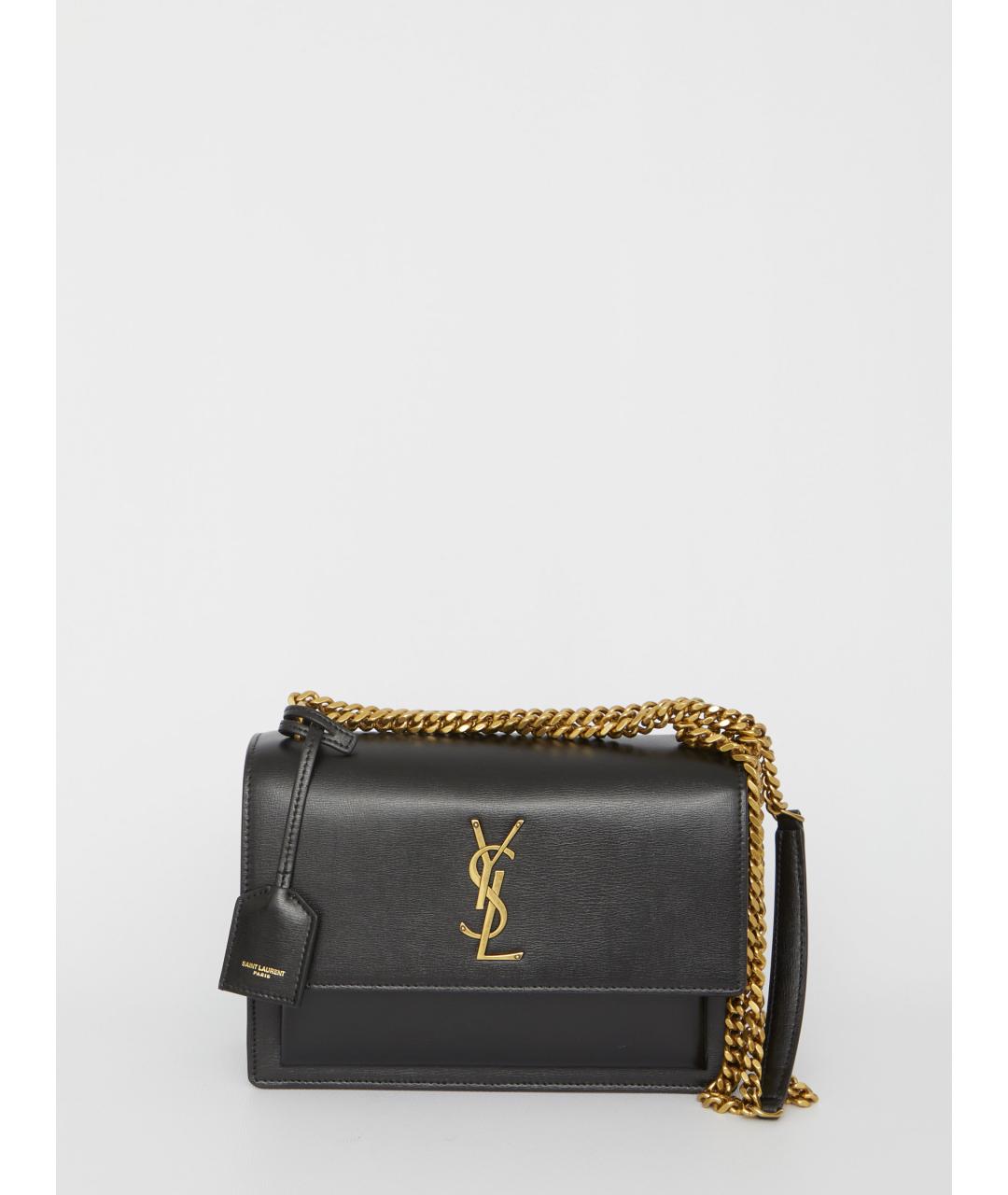 SAINT LAURENT Черная кожаная сумка через плечо, фото 6