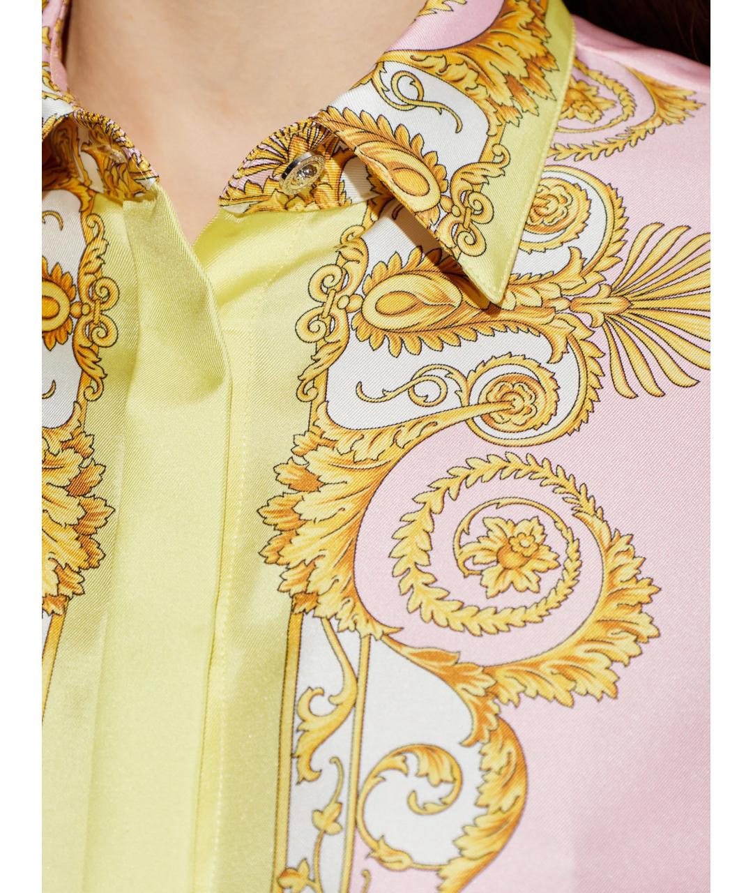 VERSACE Розовая шелковая рубашка, фото 5