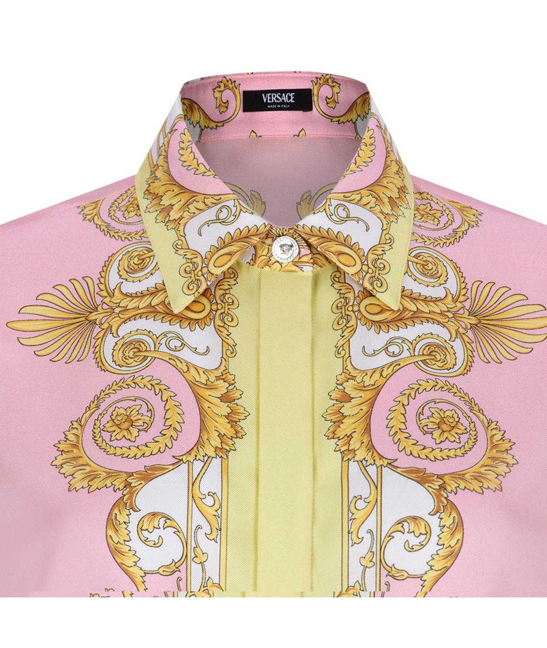 VERSACE Розовая шелковая рубашка, фото 3