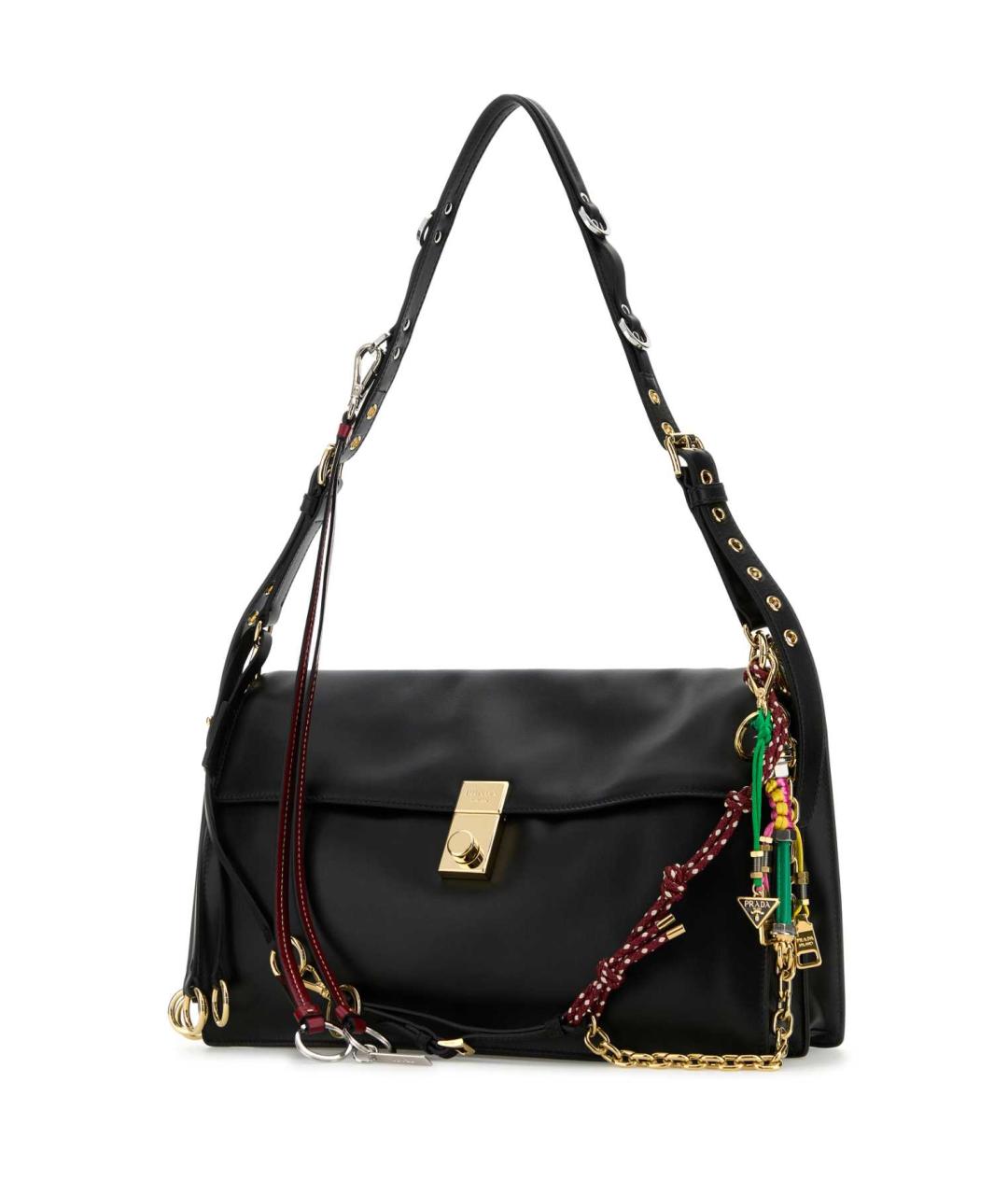 PRADA Черная кожаная сумка через плечо, фото 2