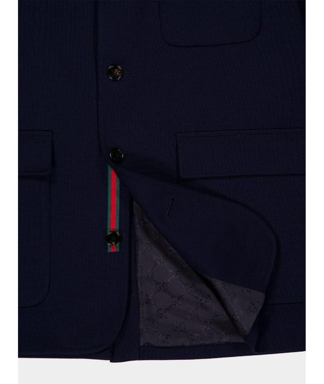 GUCCI Темно-синий вискозный пиджак, фото 5
