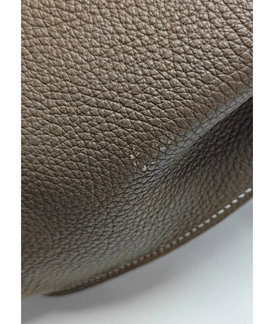 HERMES Коричневая кожаная сумка через плечо, фото 6