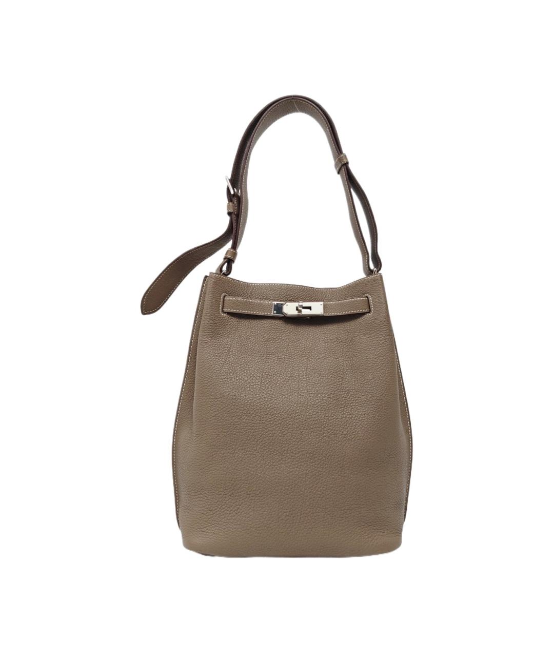 HERMES Коричневая кожаная сумка через плечо, фото 8