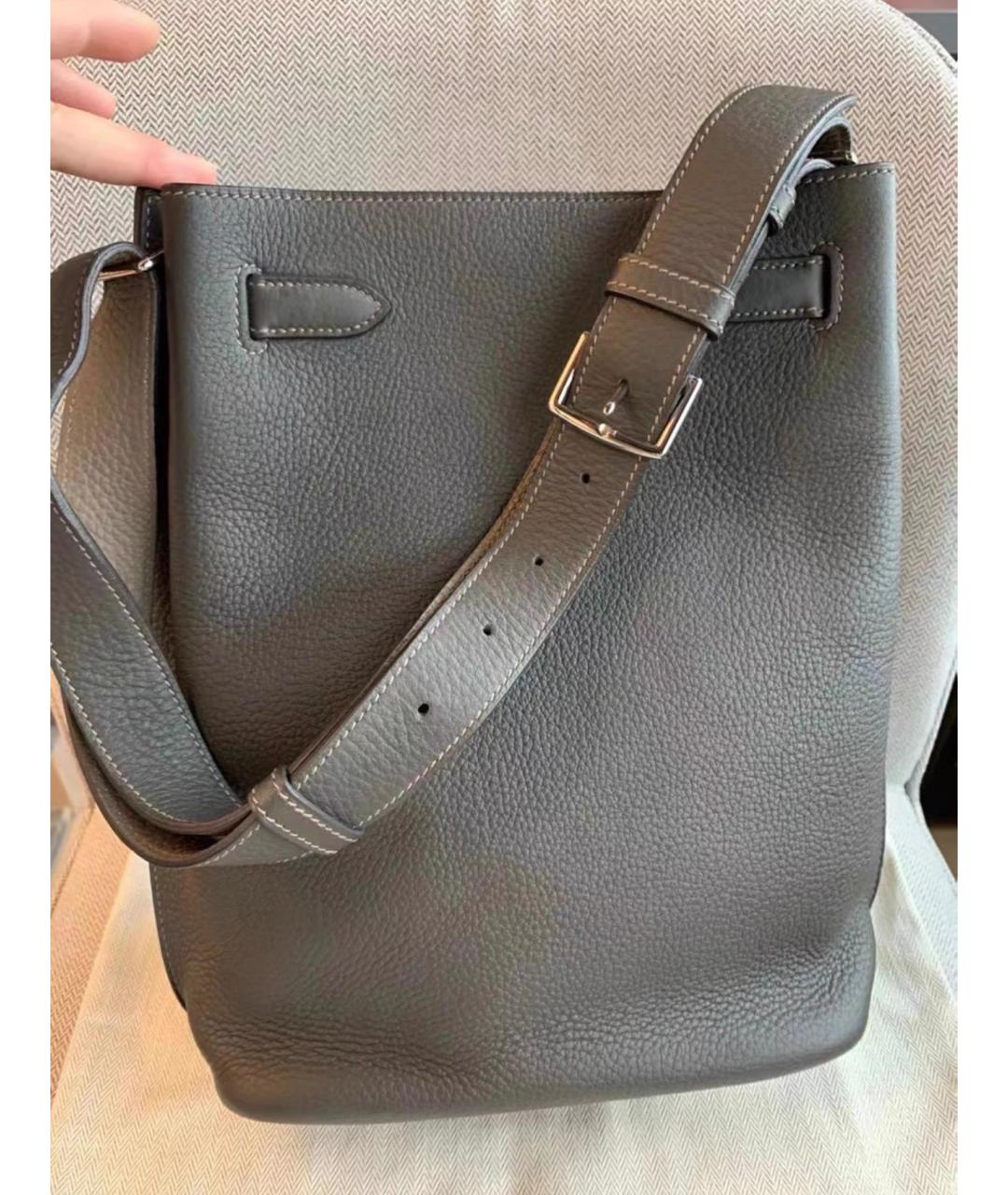 HERMES Коричневая кожаная сумка через плечо, фото 3