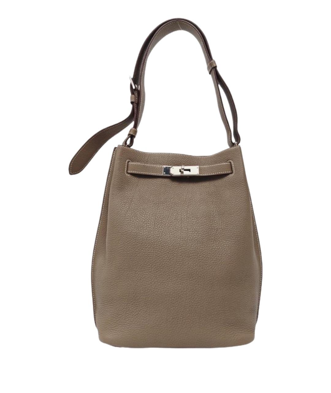 HERMES Коричневая кожаная сумка через плечо, фото 1